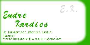 endre kardics business card